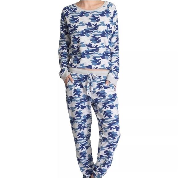 MUK LUKS Butter-Knit Hacci Lounge Pajama Shirt & Pants 2pc Set Size 1X - Picture 1 of 7